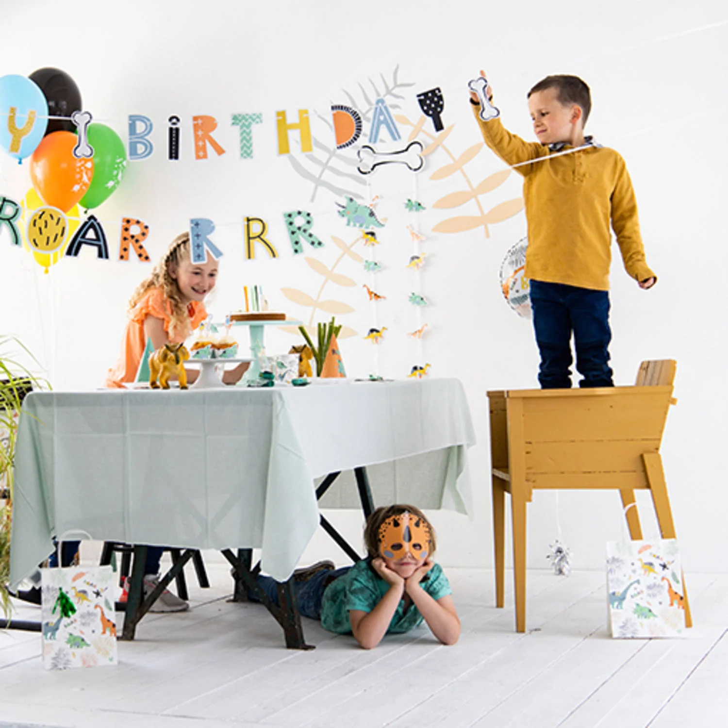 Dino Roars Happy Birthday Party Banner Set (1.5 meters) - Image 4