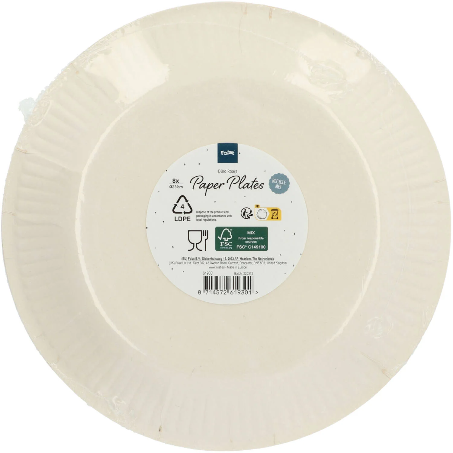 Dino Roars Paper Plates - 23cm (Pack of 8) - Image 3