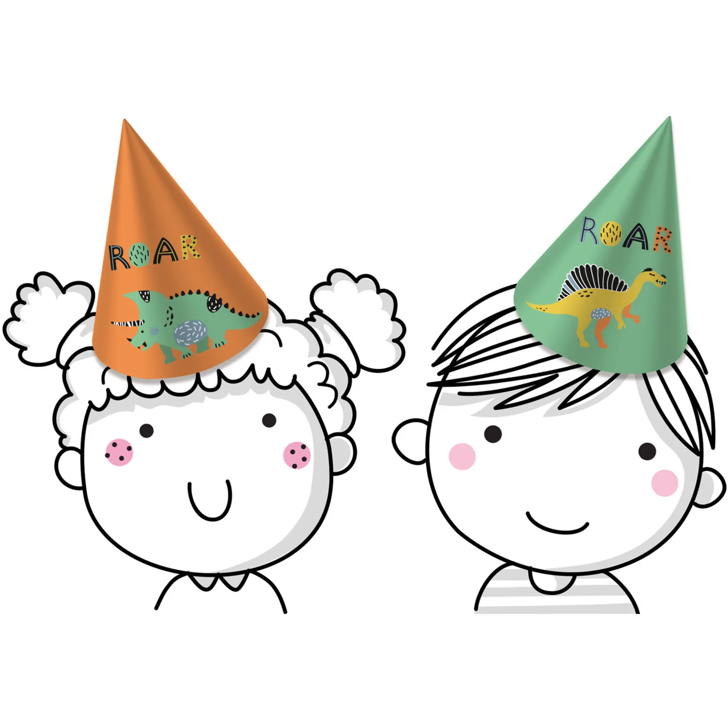Dino Roars Party Hats (6 pieces) - Image 2