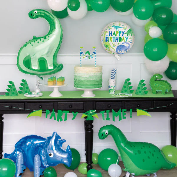 Dinosaur Birthday Party Banner Blue & Green 5ft - Image 2