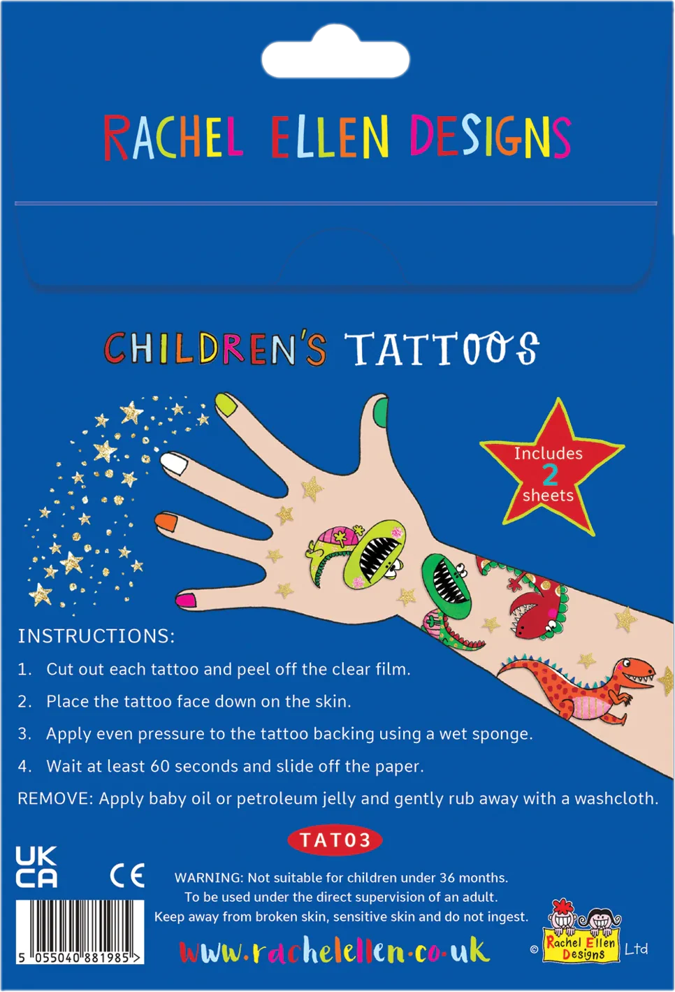 Dinosaur Tattoos Children's Temporary Tattoos by Rachel Ellen Designs - Image 2