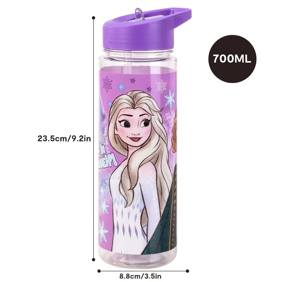 Disney Frozen Anna & Elsa Believe In Yourself Flip-Top Water Bottle 700ml - Image 2