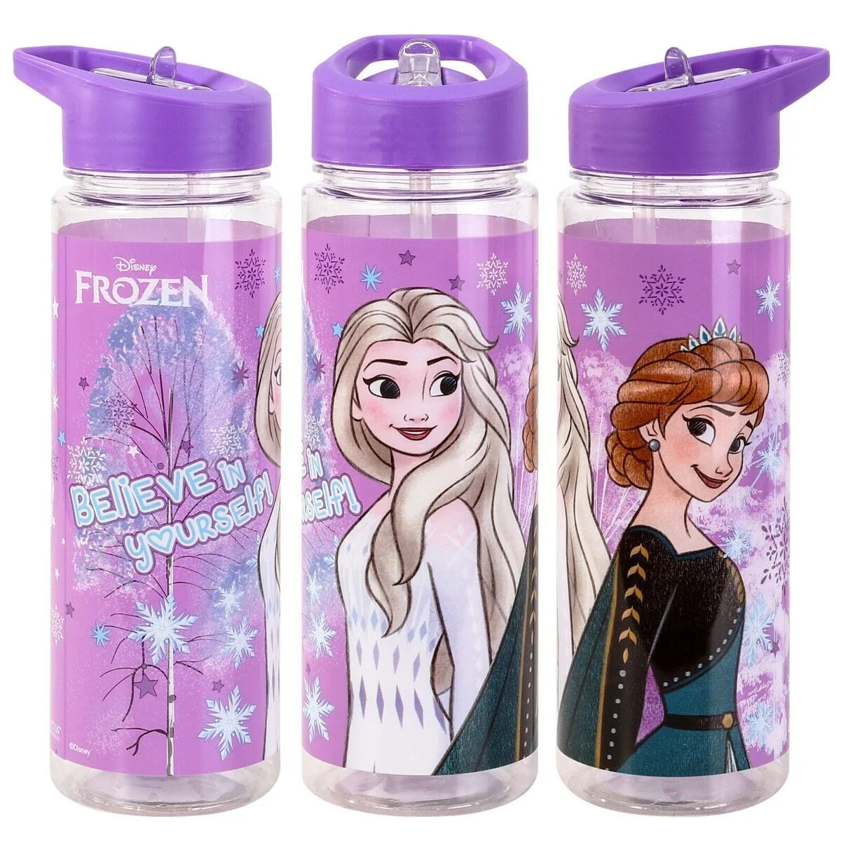 Disney Frozen Anna & Elsa Believe In Yourself Flip-Top Water Bottle 700ml - Image 3