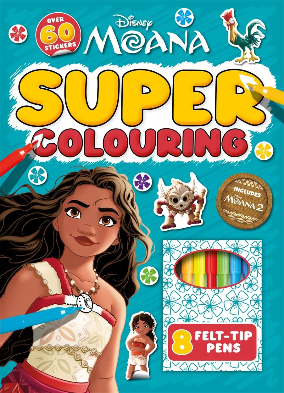 Disney Moana: Super Colouring Book (including 8 felt-tip pens)