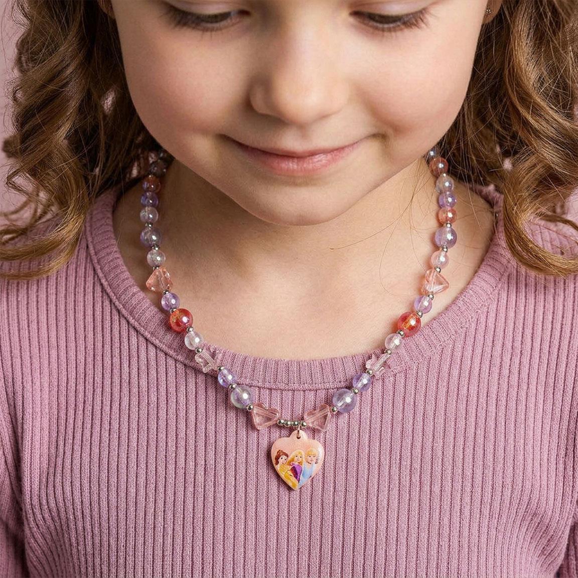 Disney Princess Beaded Necklace with Heart Charm Pendant - Image 6