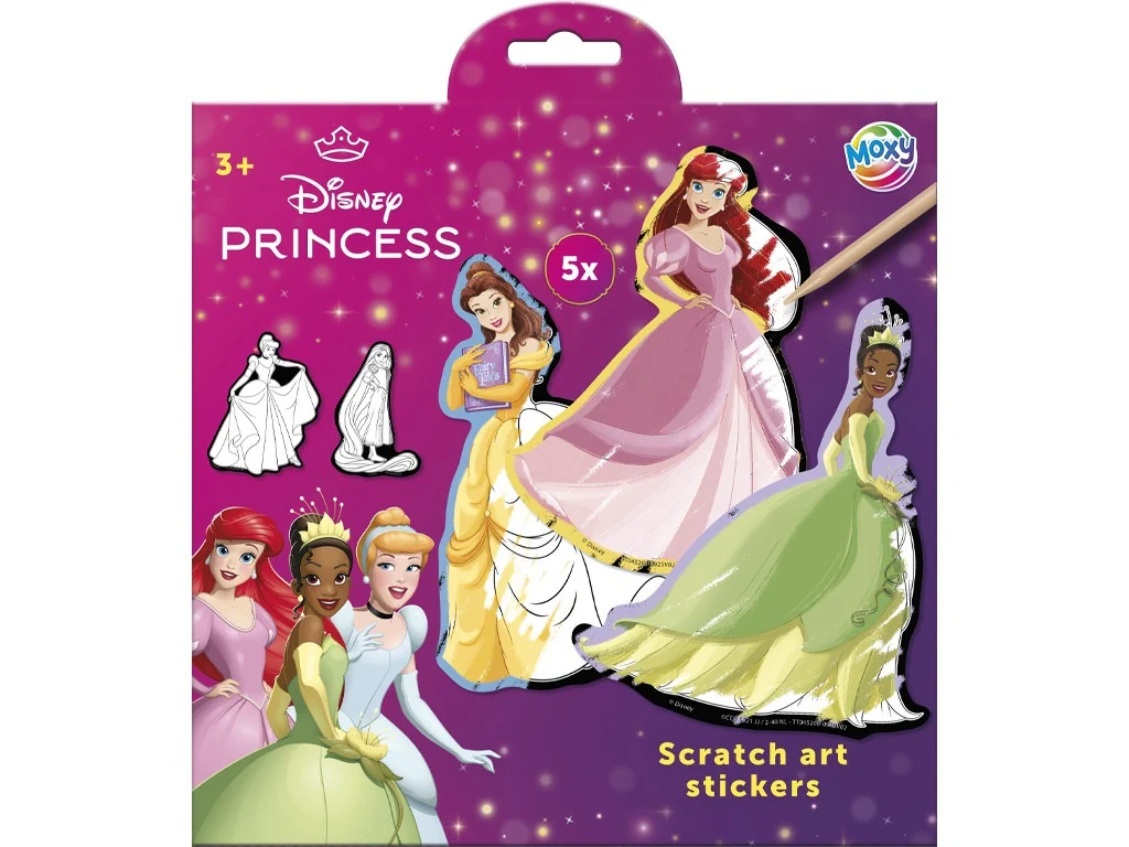 Disney Princess Scratch Art Stickers with 5 Princesses– Kids’ Craft
