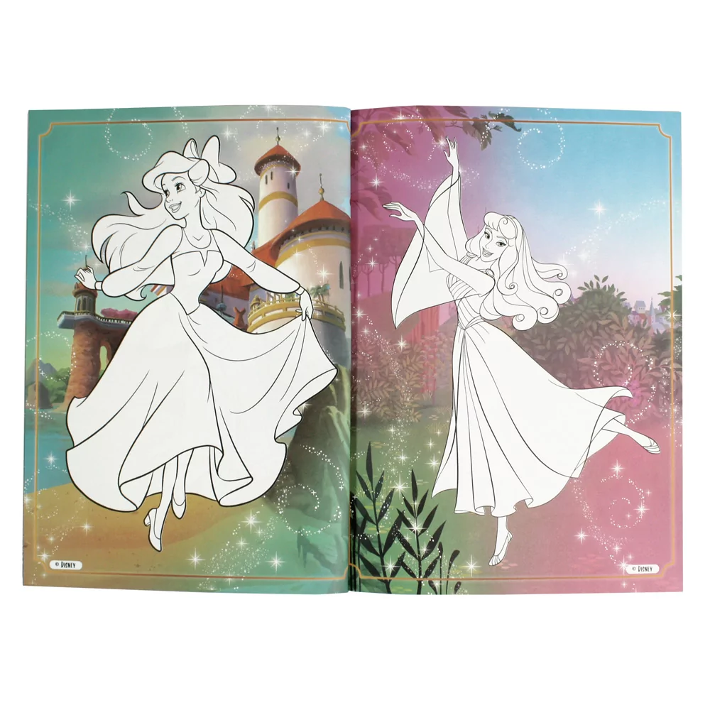 Disney Princesses with style - Decorate the Princesses Dresses Sticker & Colouring Book - Image 6