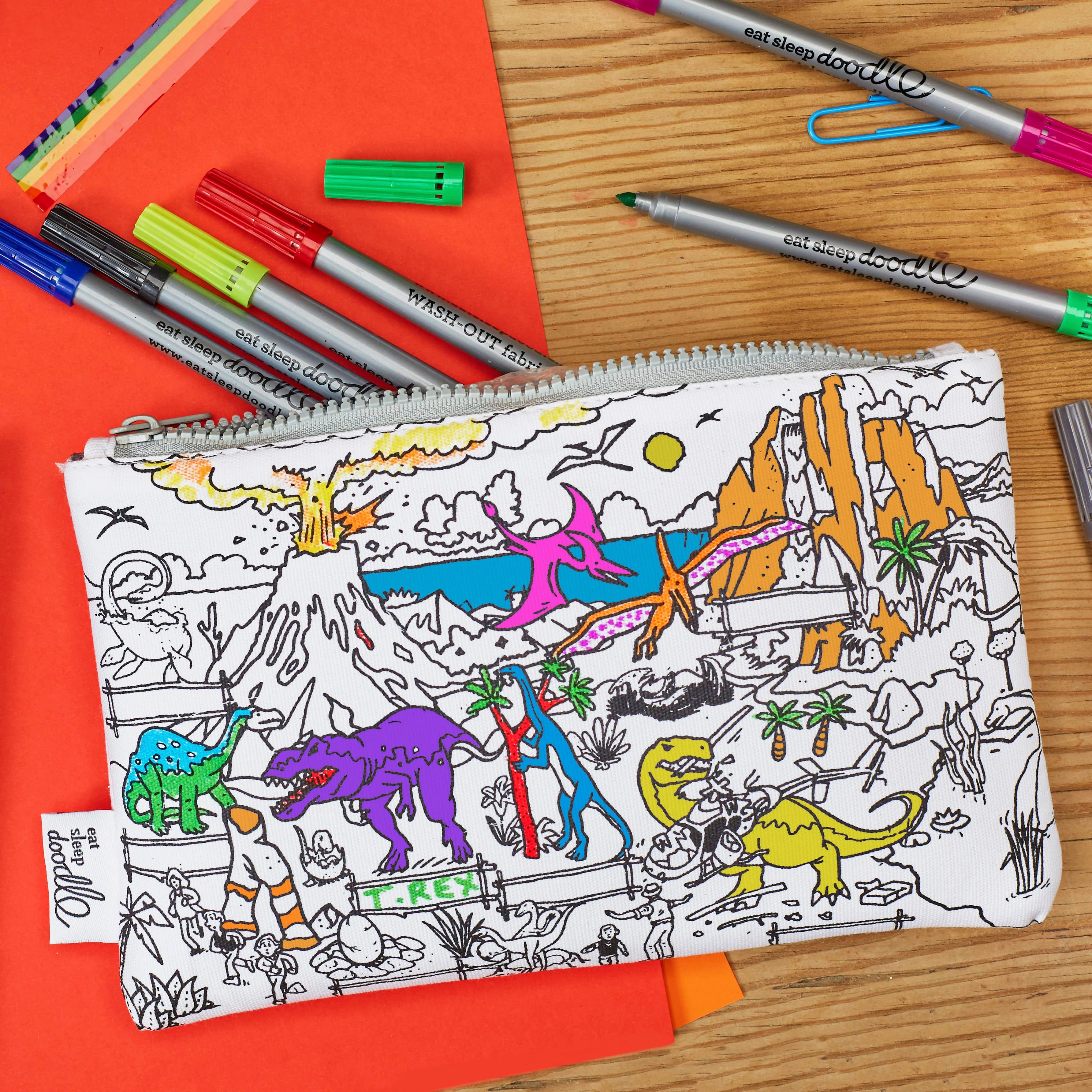 Eat Sleep Doodle's Dinosaur Colour In Pencil Case - Image 5