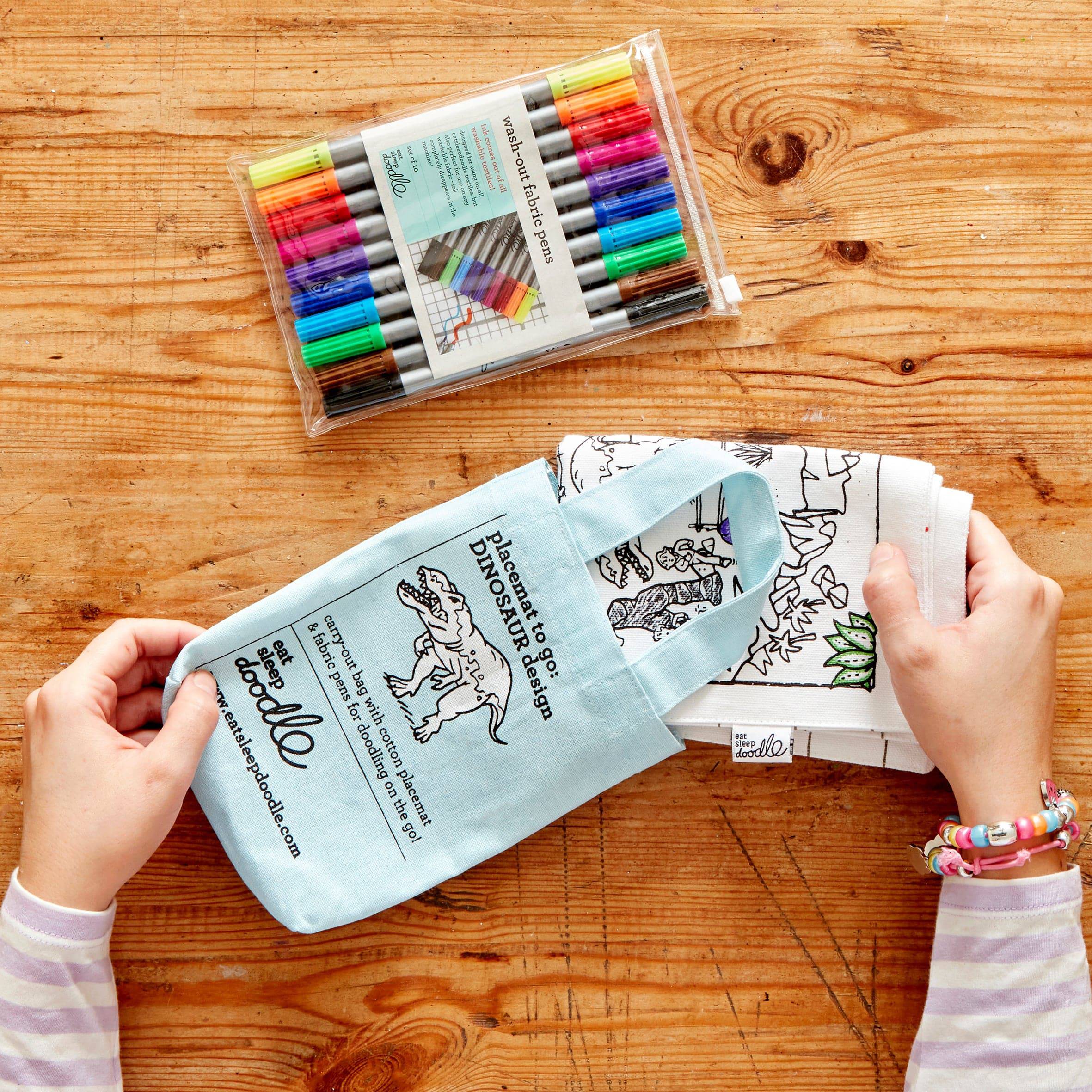 Eat Sleep Doodle's Dinosaur Placemat To Go & Colour In - Image 3