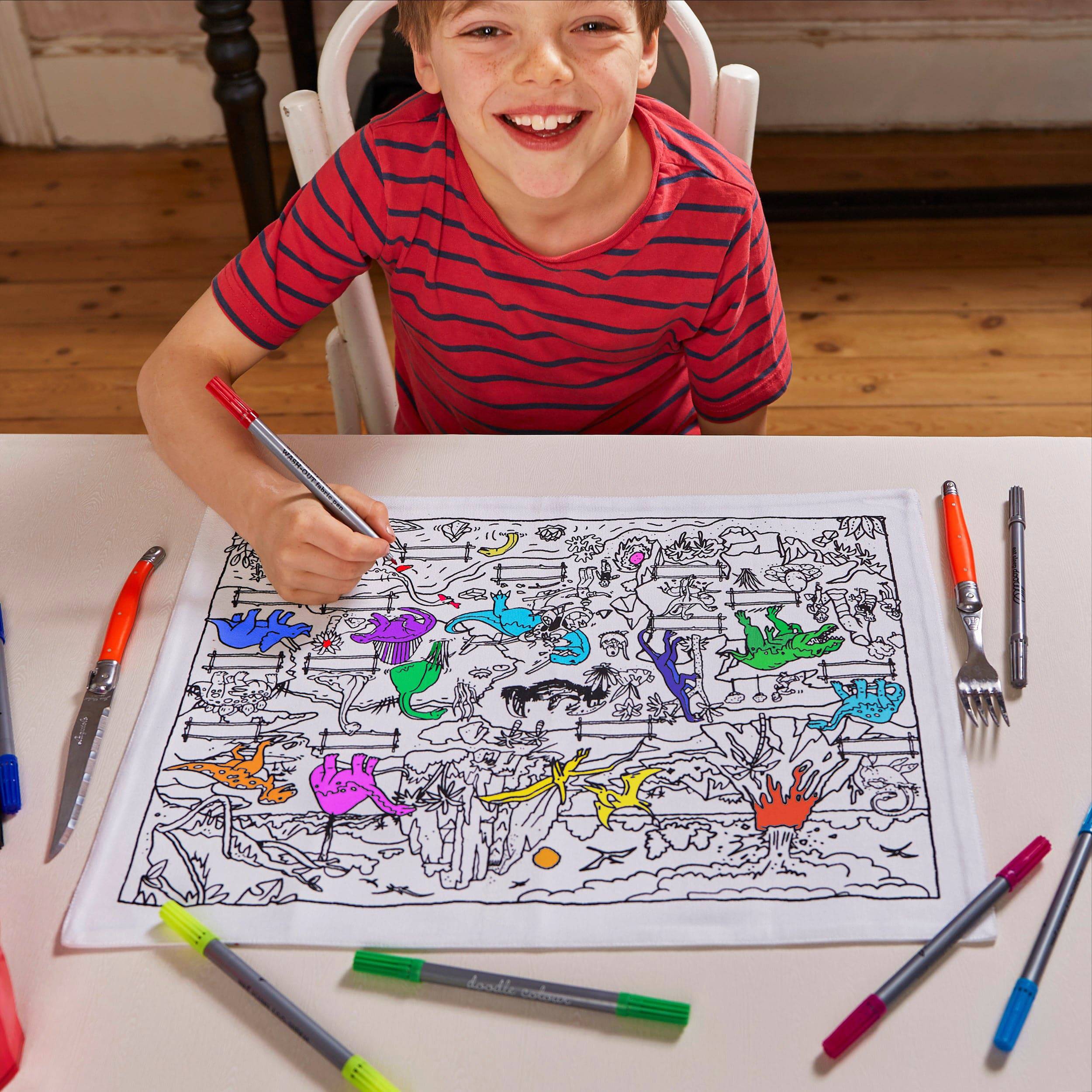 Eat Sleep Doodle's Dinosaur Placemat To Go & Colour In - Image 5