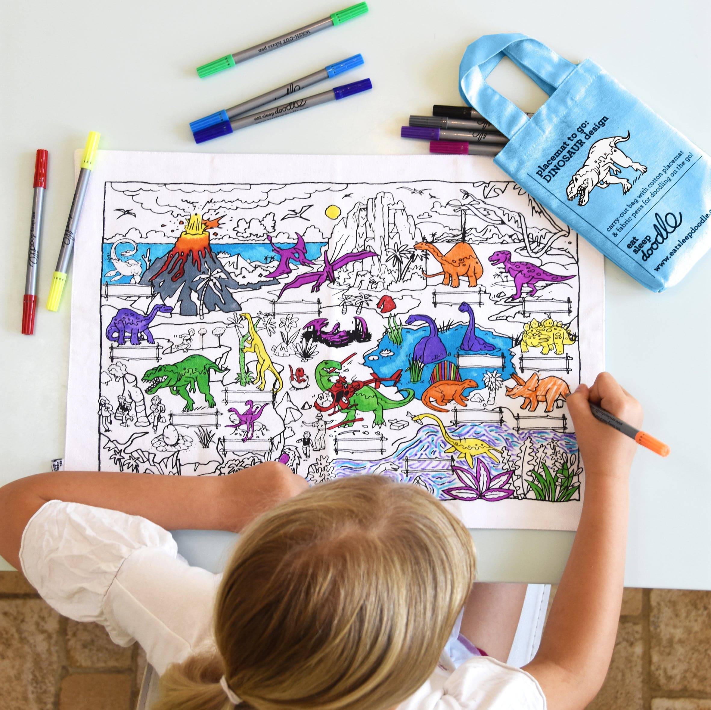Eat Sleep Doodle's Dinosaur Placemat To Go & Colour In - Image 8