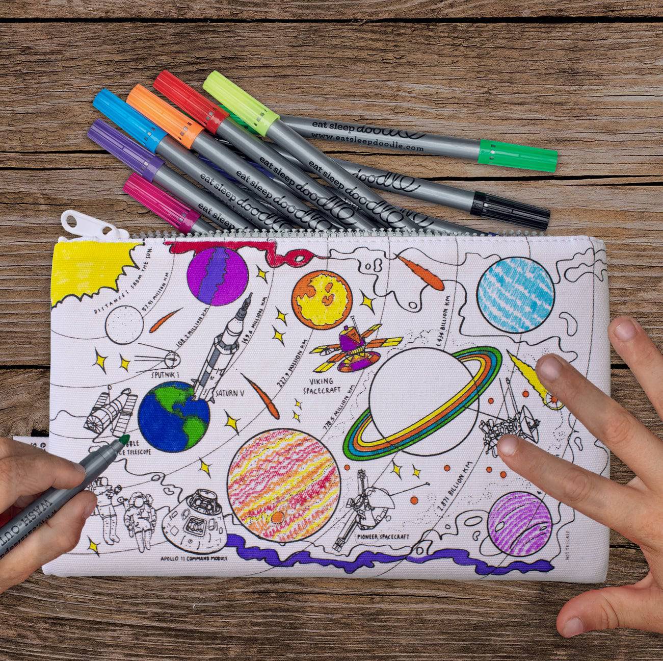 Eat Sleep Doodle's Space Explorer Colour In Pencil Case - Image 3