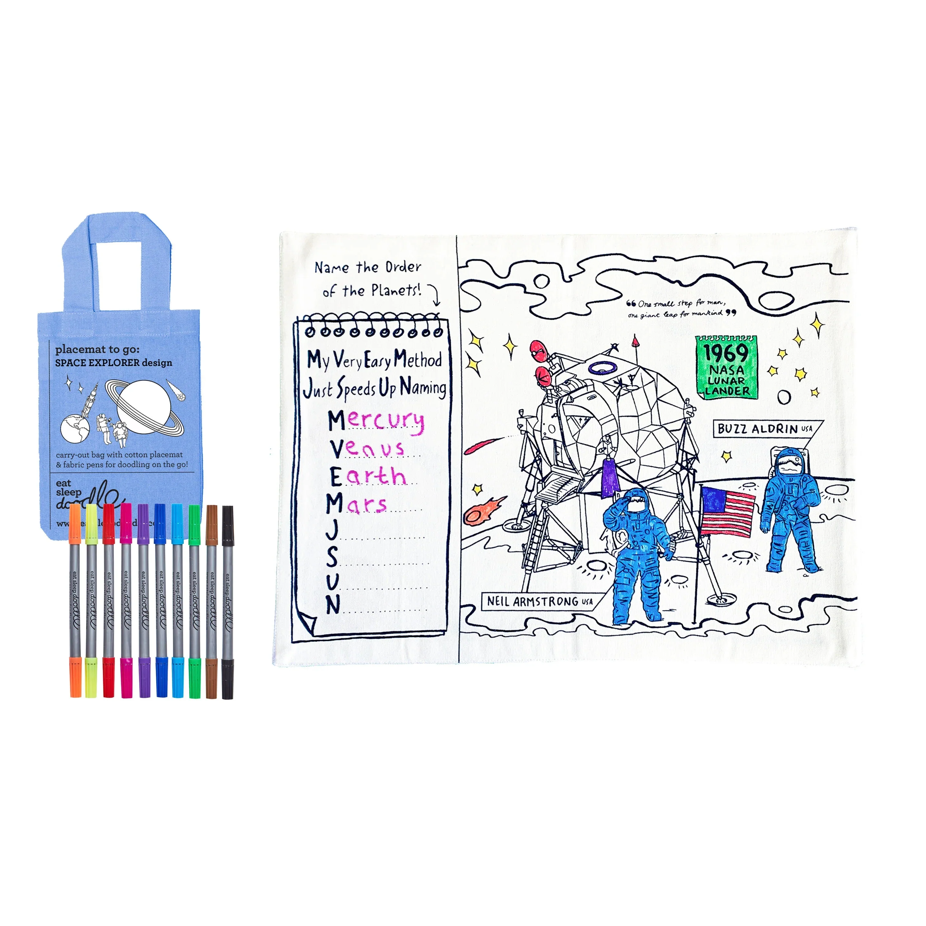 Eat Sleep Doodle's Space Explorer Placemat To Go & Colour In - Image 6