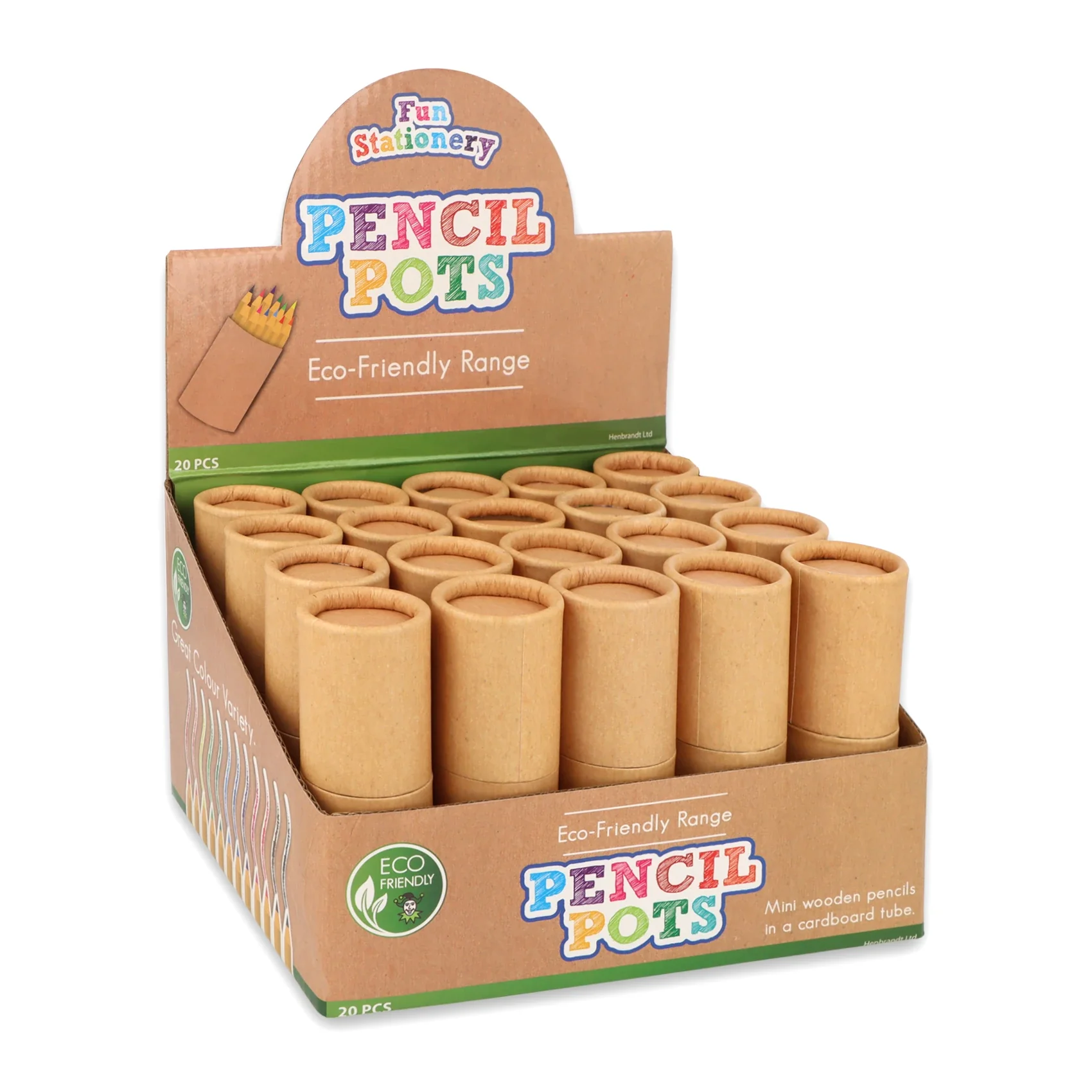 Eco-Friendly Mini Colouring Pencils in Cardboard Tub (Pack of 12) - Image 4