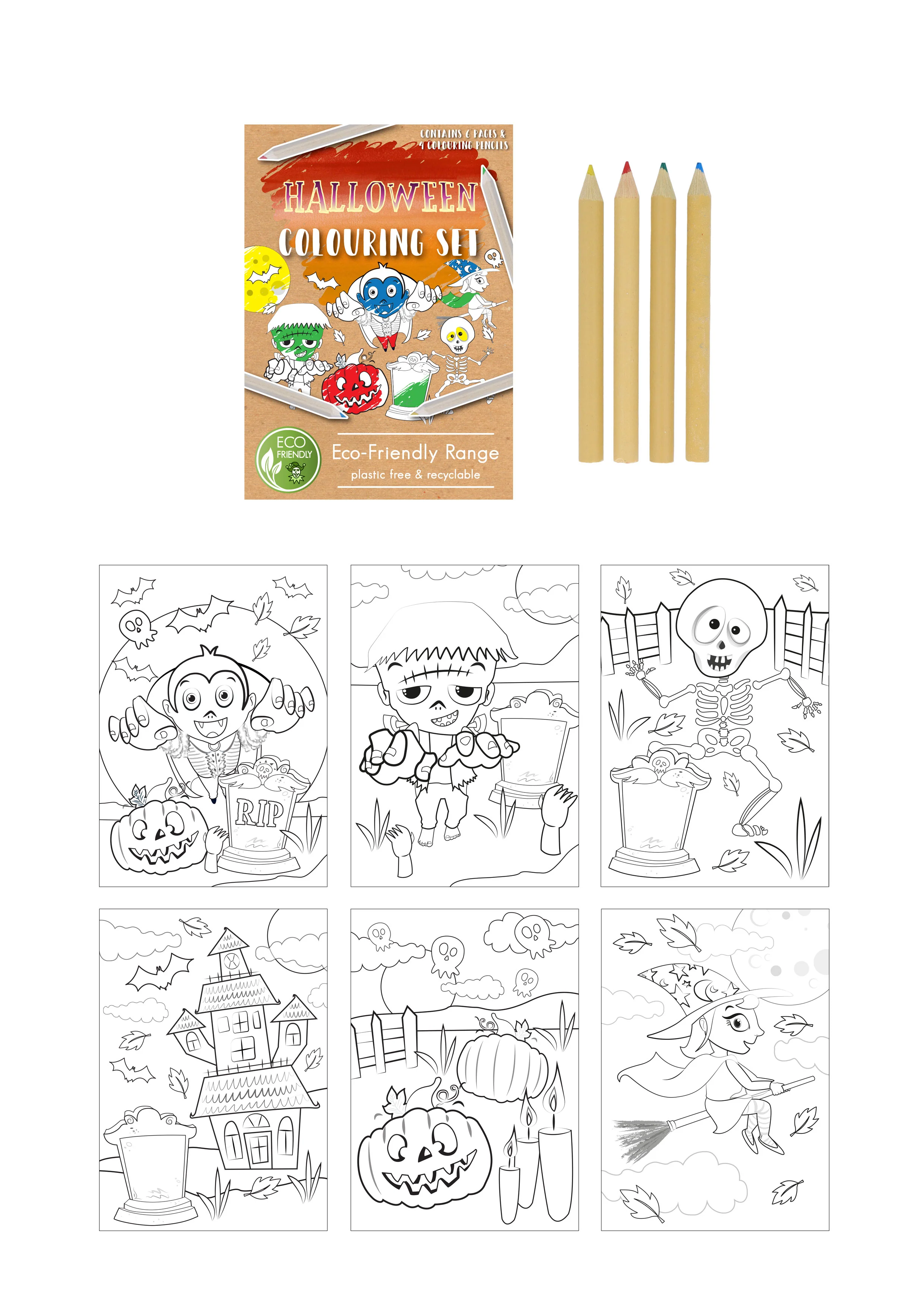 Eco Friendly Mini Halloween Colouring Set