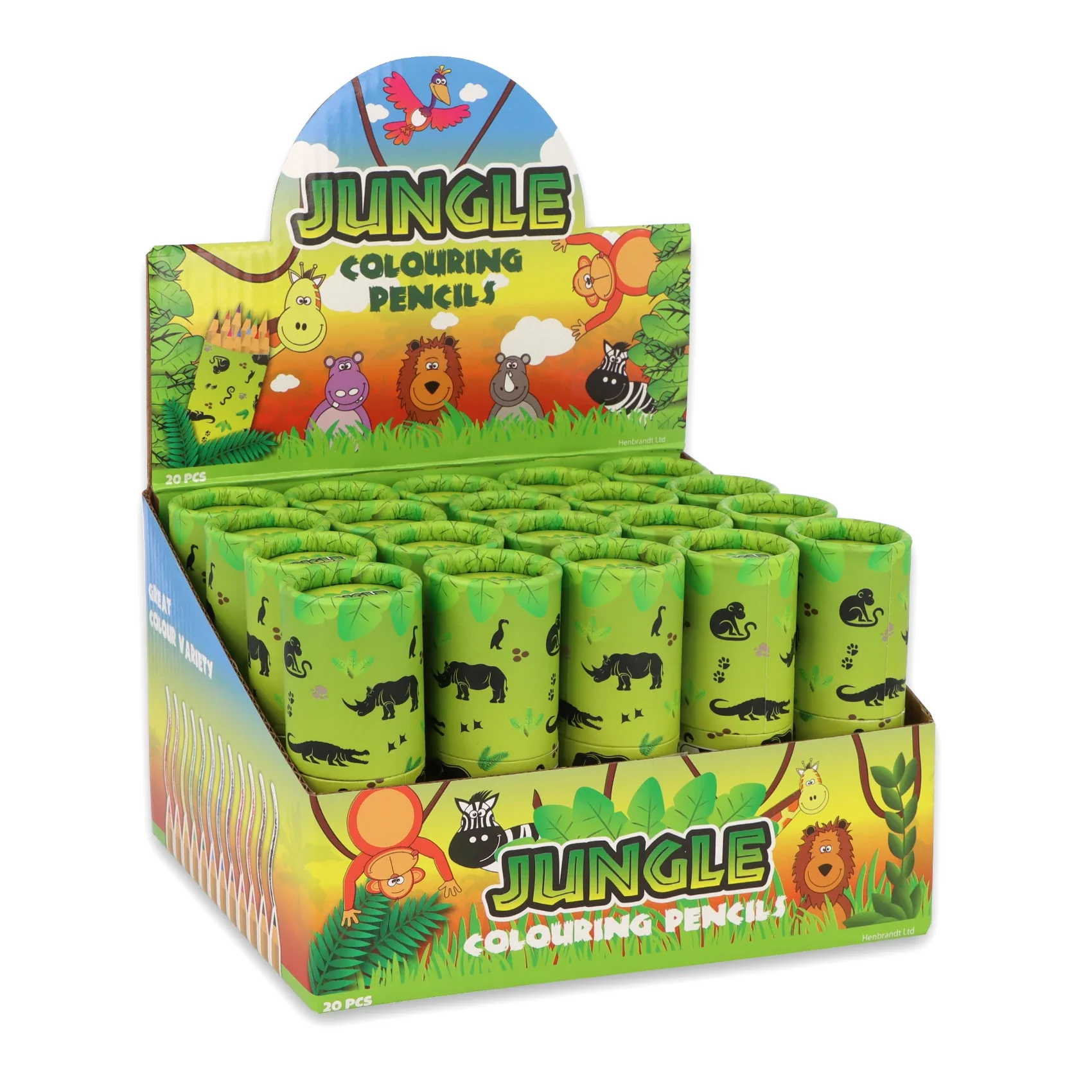 Eco-Friendly Mini Jungle Colouring Pencils Pack of 12 in Paper Tube - Image 4
