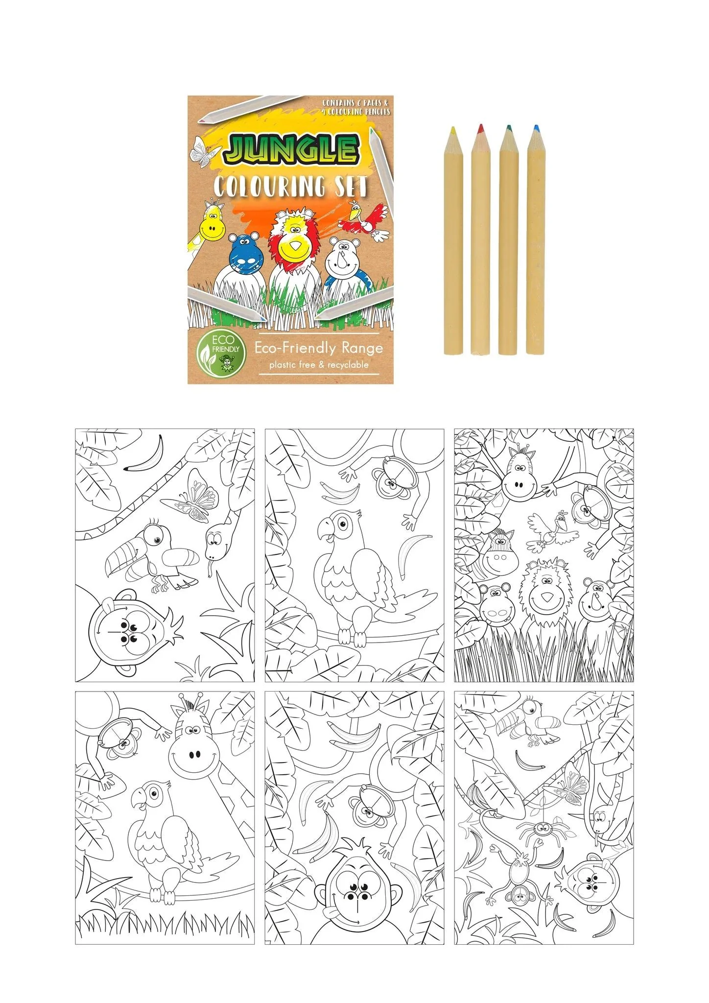 Eco Friendly Mini Jungle Colouring Set