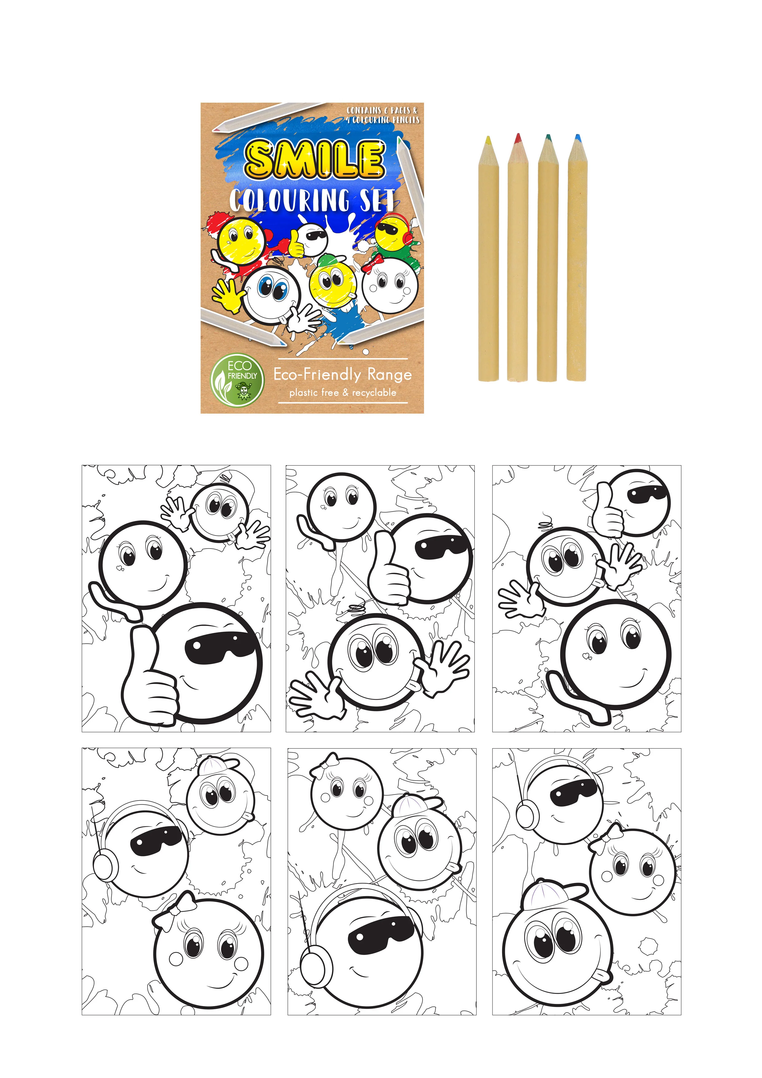 Eco Friendly Mini Smiley Colouring Set