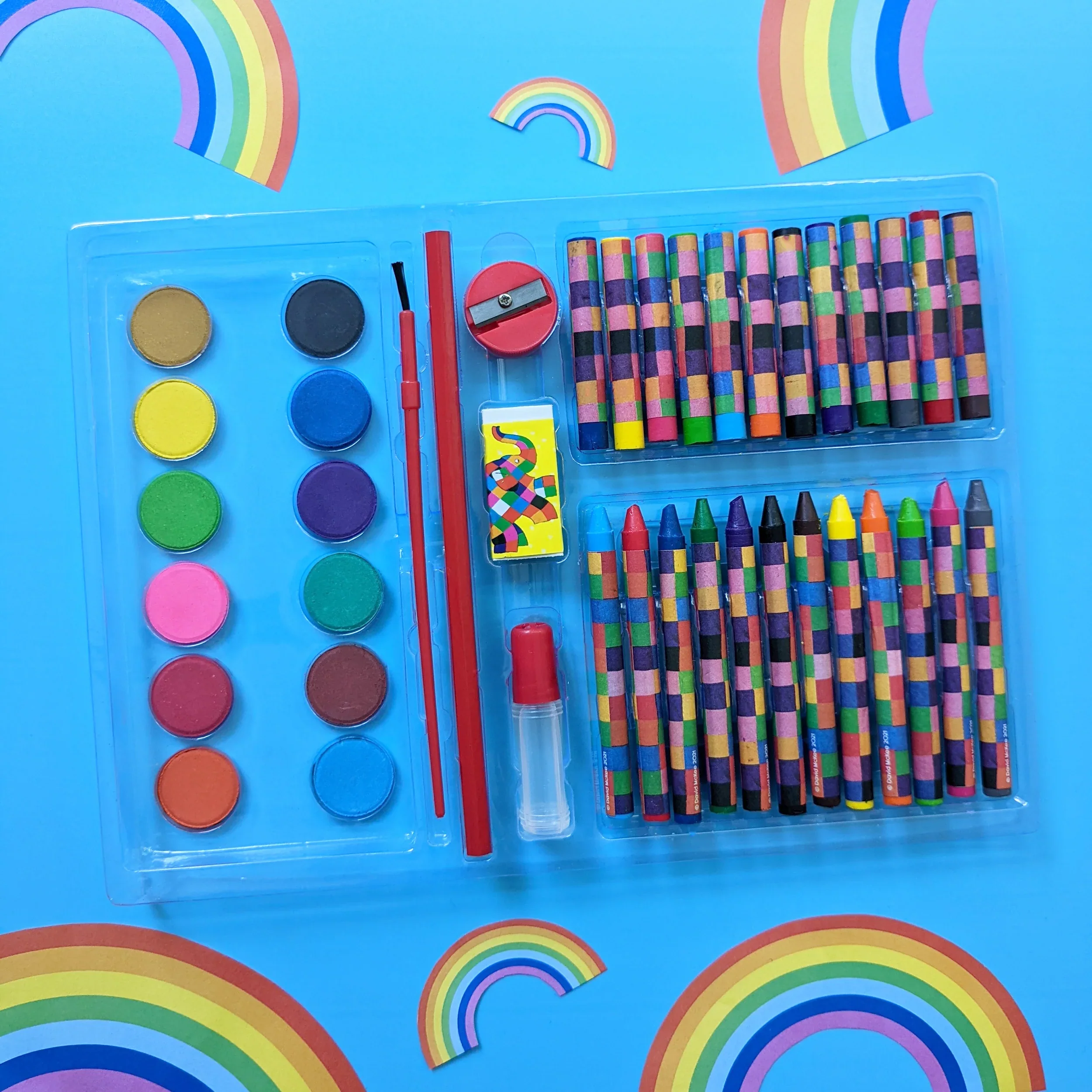 Elmer Children's 42 Piece Art Set - Includes Paints and Crayons - Image 4