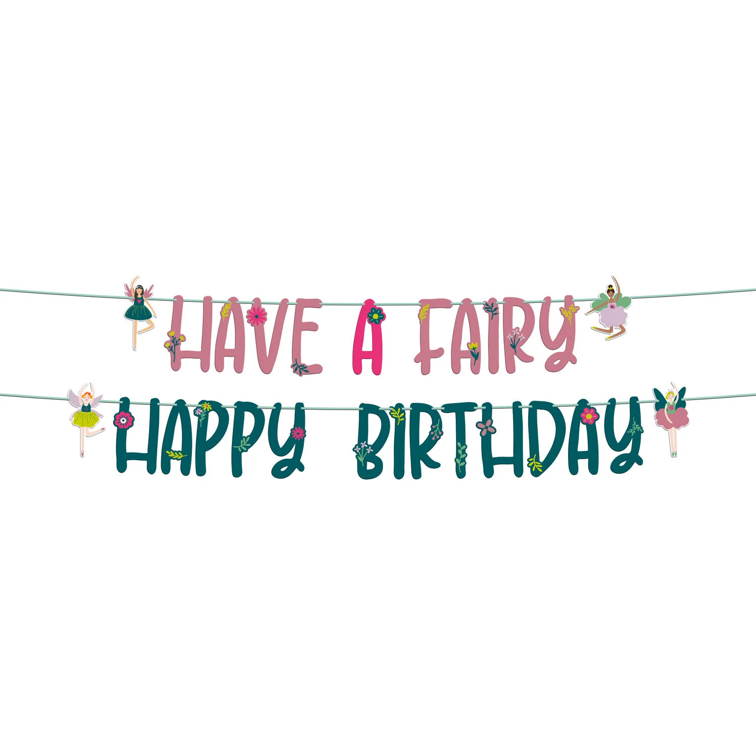 Fabulous Fairy Birthday Party Banner Set (1.5 meters)