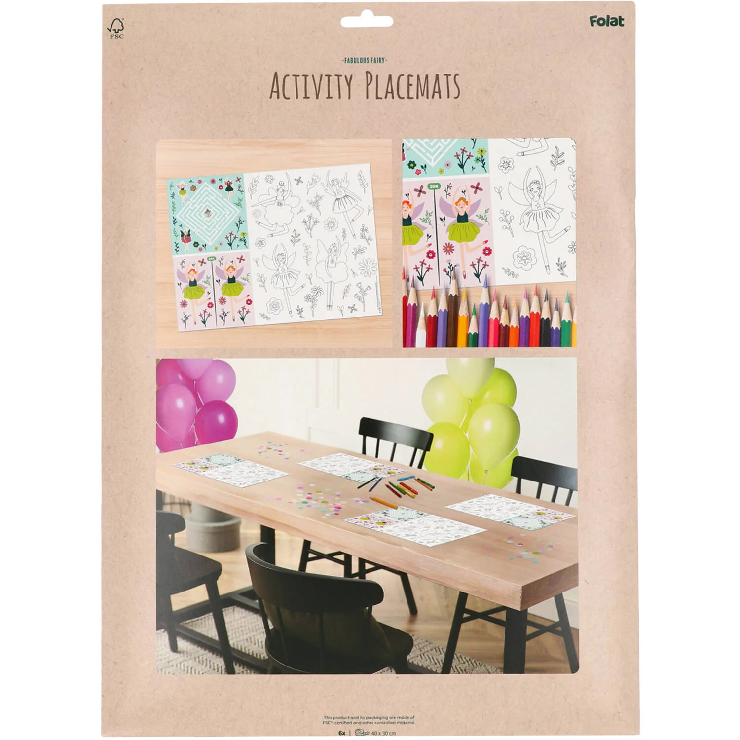 Fabulous Fairy Colouring In Activity Placemat - (6 pieces) - Image 3