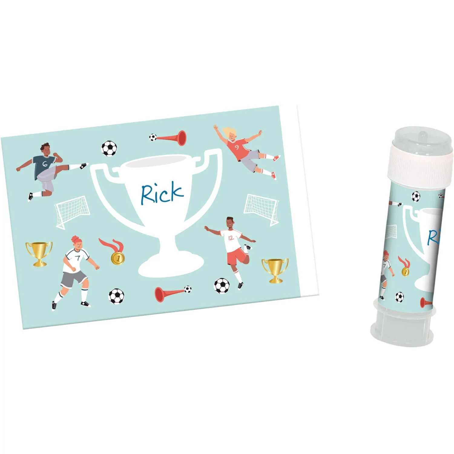 Fantastic Football Bubble Tub Party Name Stickers (6 pieces)(6 pieces) - Image 2