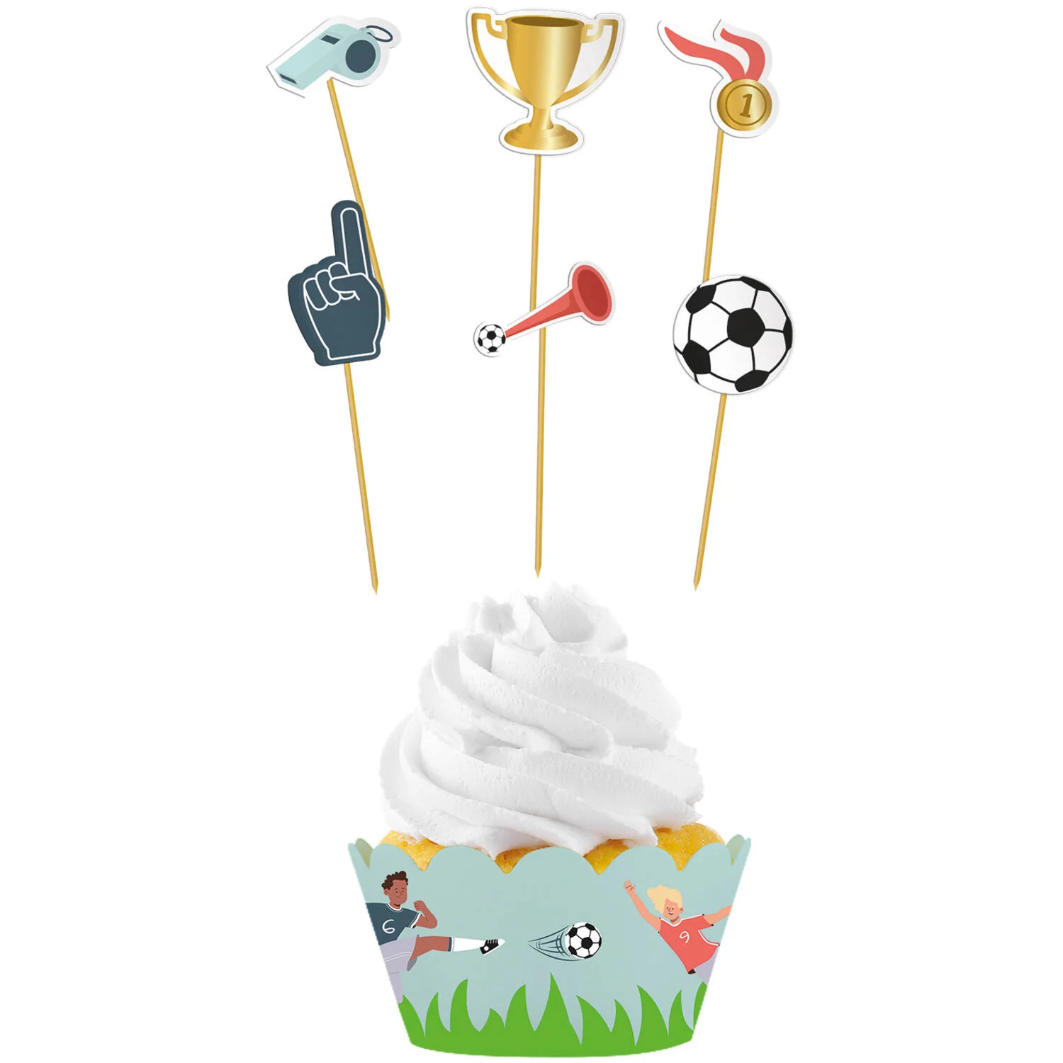 Fantastic Football Cupcake Topper Decoration Set - (6 sets)