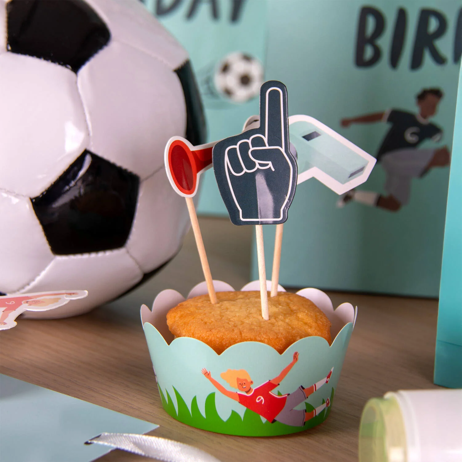 Fantastic Football Cupcake Topper Decoration Set - (6 sets) - Image 4