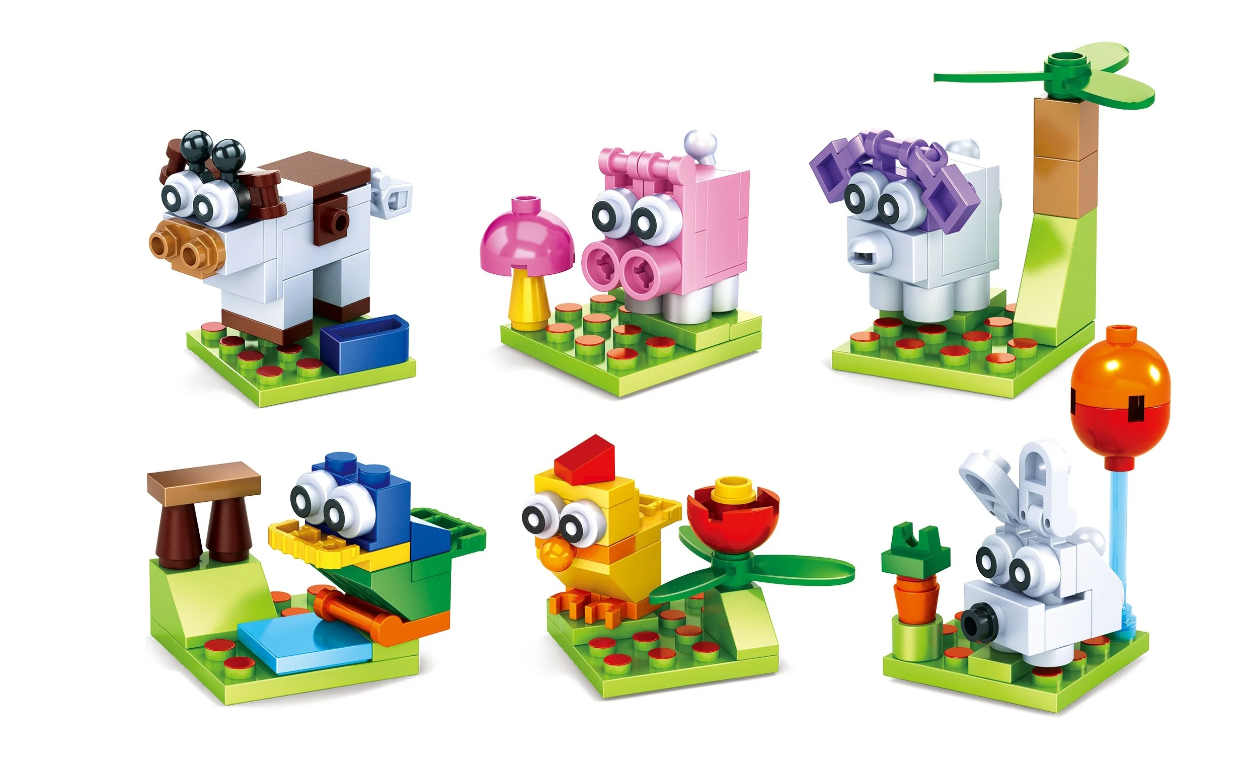 Farm Animal Building Block Brick Kit