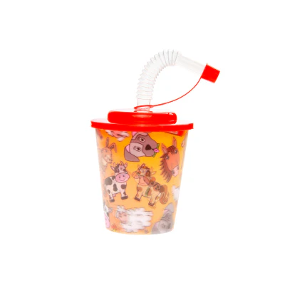 Farm Animals Drinking Cup Tumbler With Straw