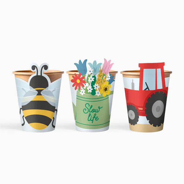 Farm Paper Cups 270 ml (Pack of 6)