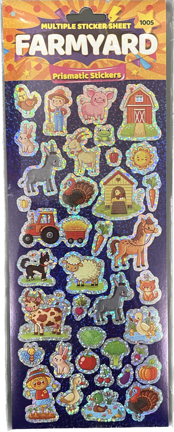 Farmyard Themed Prismatic Sticker Sheet