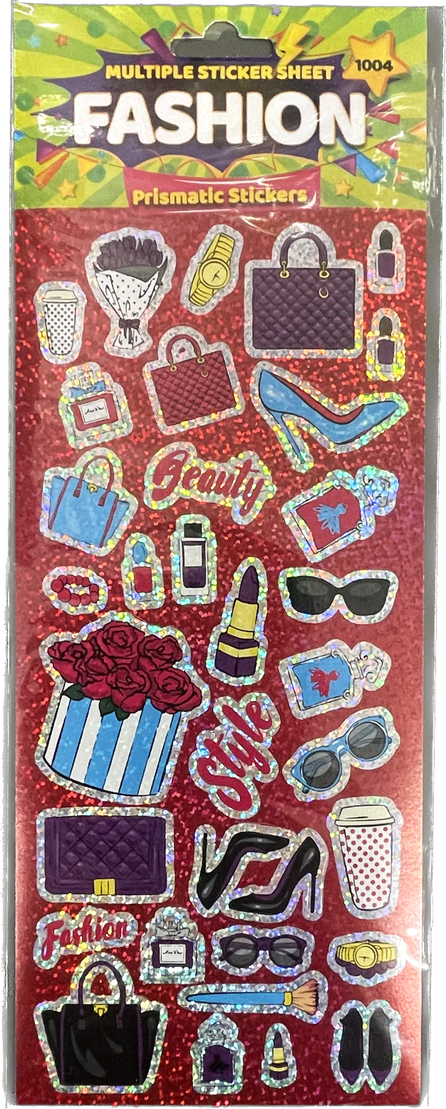 Fashion Themed Prismatic Sticker Sheet
