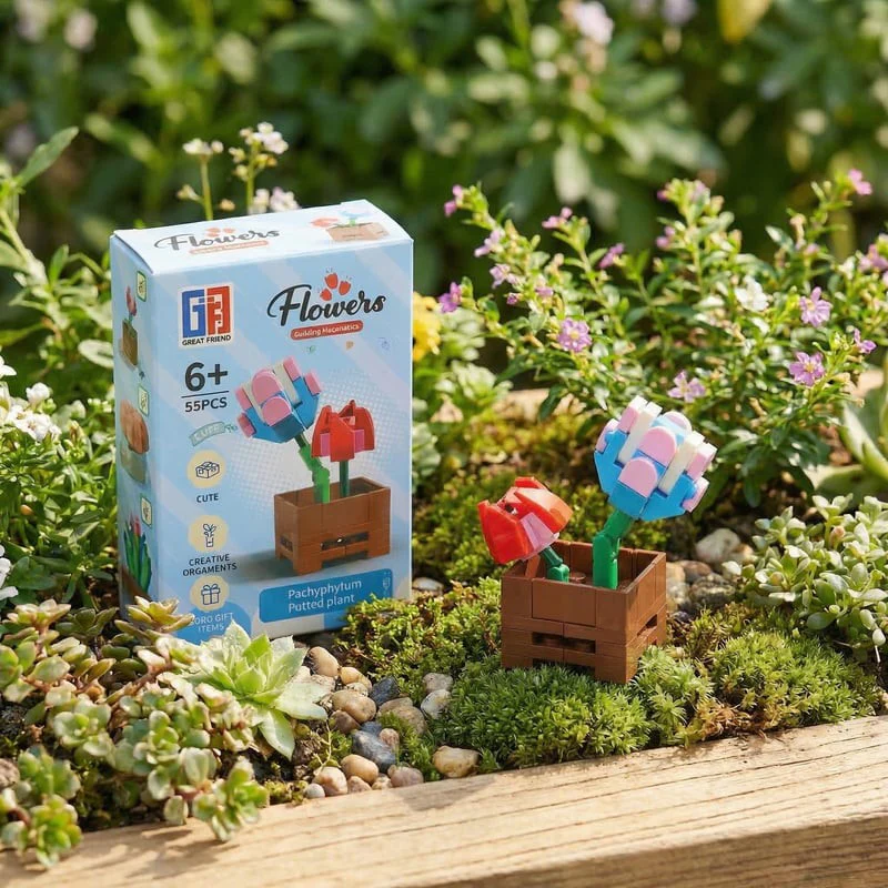 Floral Potted Plant Building Block Brick Kits (12cm) - Image 4