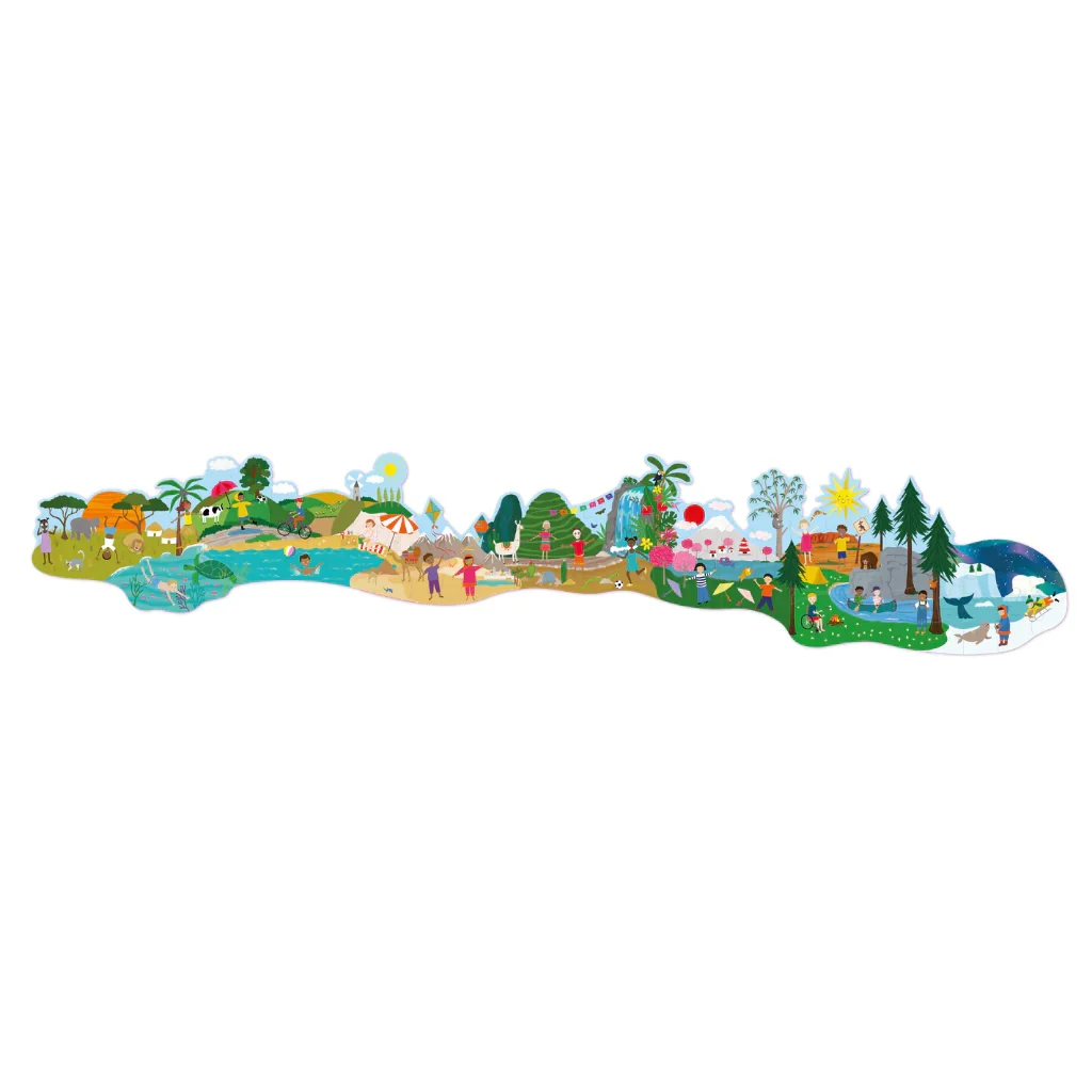 Floss & Rock One World 60 Piece Giant Floor Puzzle with Pop Out Play Figures - Image 3