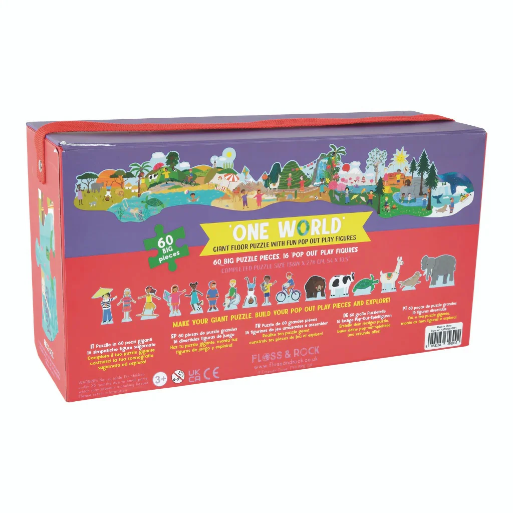 Floss & Rock One World 60 Piece Giant Floor Puzzle with Pop Out Play Figures - Image 4