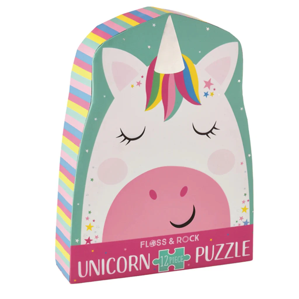 Floss & Rock12 Piece Rainbow Unicorn Jigsaw Puzzle - Image 2