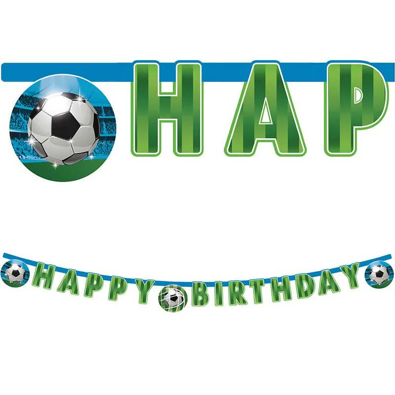 Football Fans "Happy Birthday" Die-Cut Paper Banner