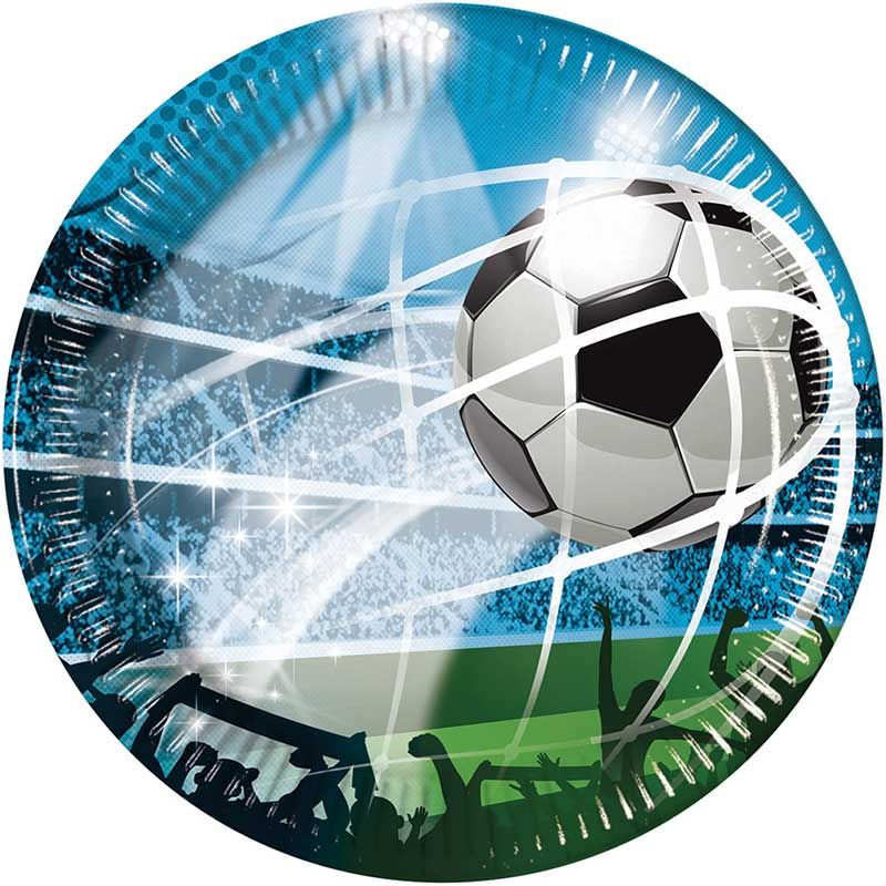 Football Fans Paper Plates - 23cm ( Pack of 8)