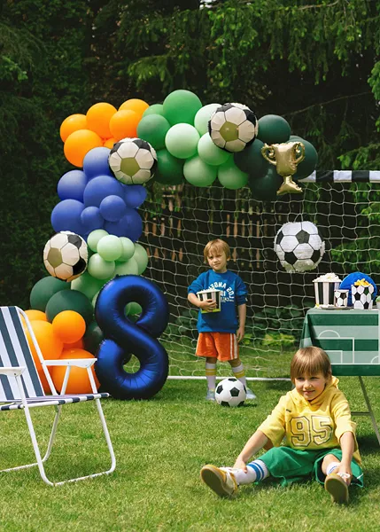 Football & Trophy Foil Balloons for Balloon Arch (4 pieces) - Image 2