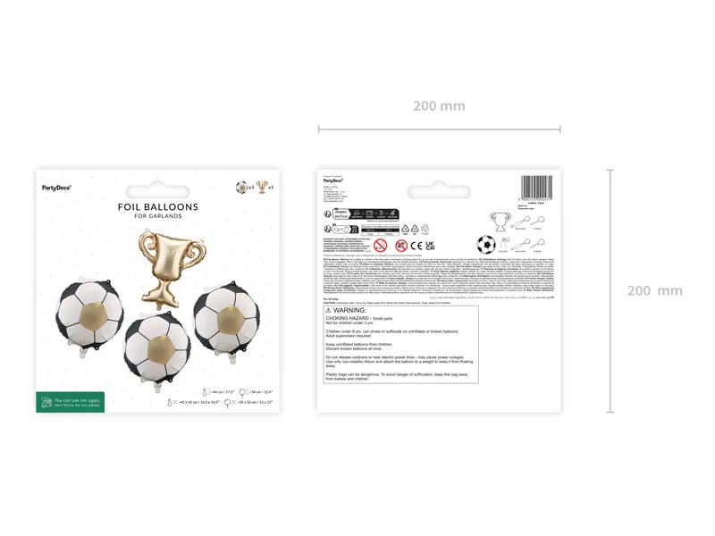 Football & Trophy Foil Balloons for Balloon Arch (4 pieces) - Image 3