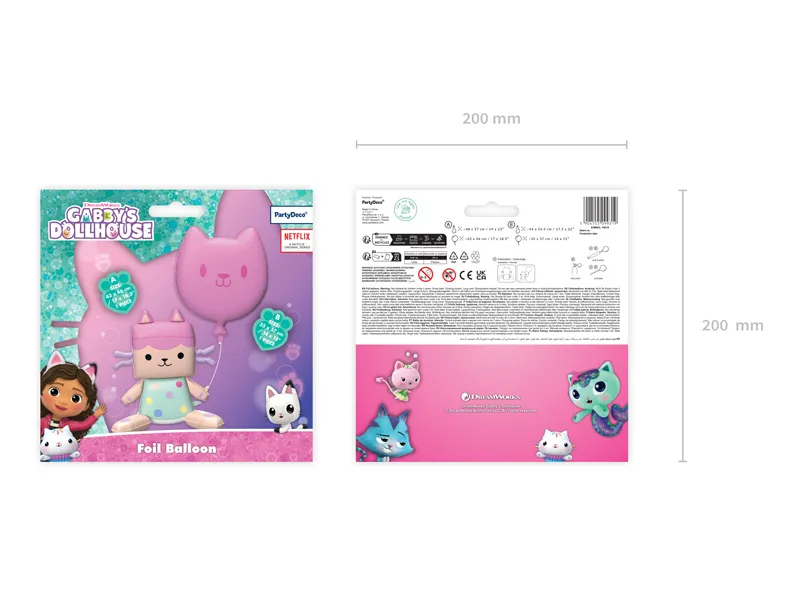 Gabby's Dollhouse Baby Box With Cat Foil Balloon Set,  43x46 cm and 35x37 cm - Image 3