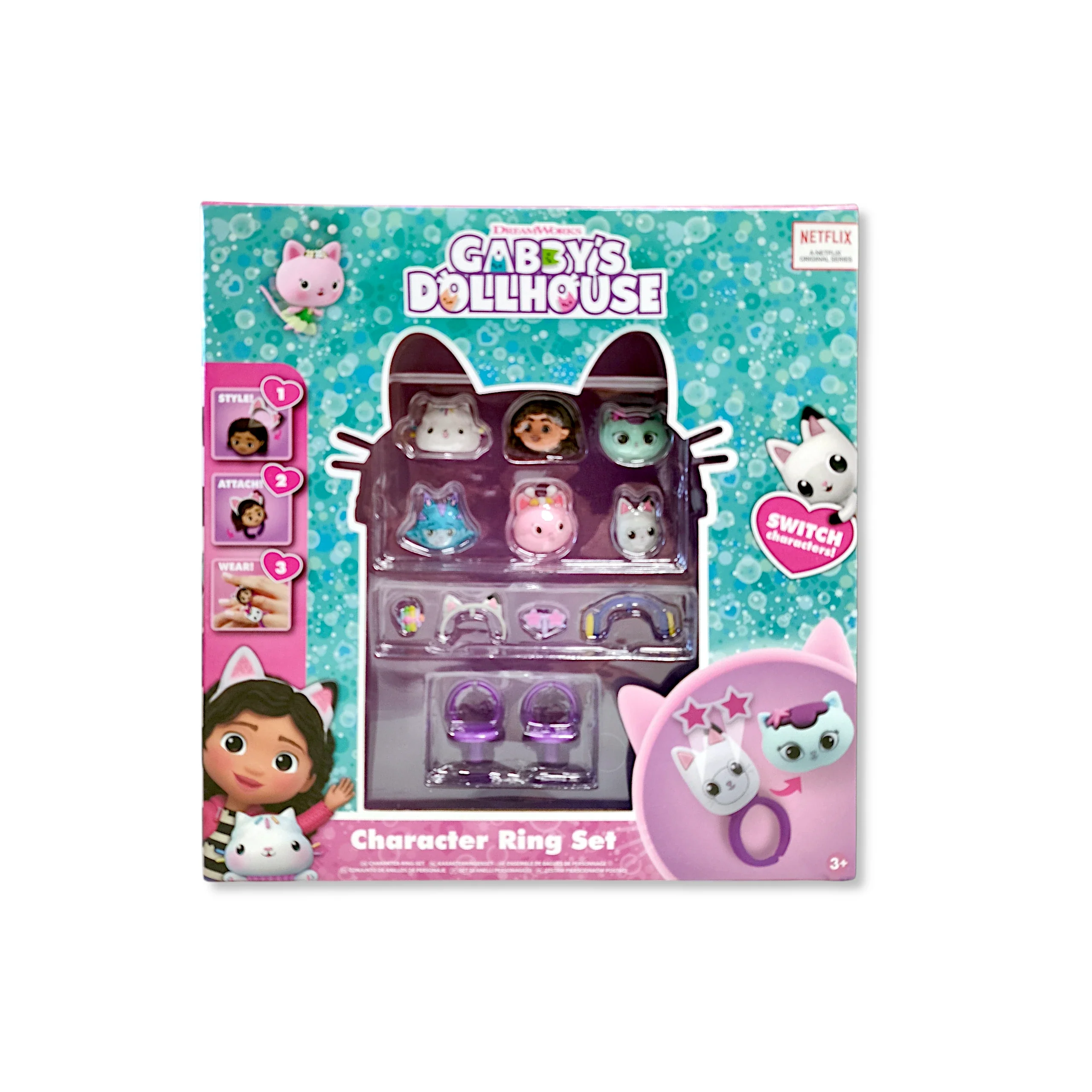 Gabby's Dollhouse Interchangeable Character Ring Set