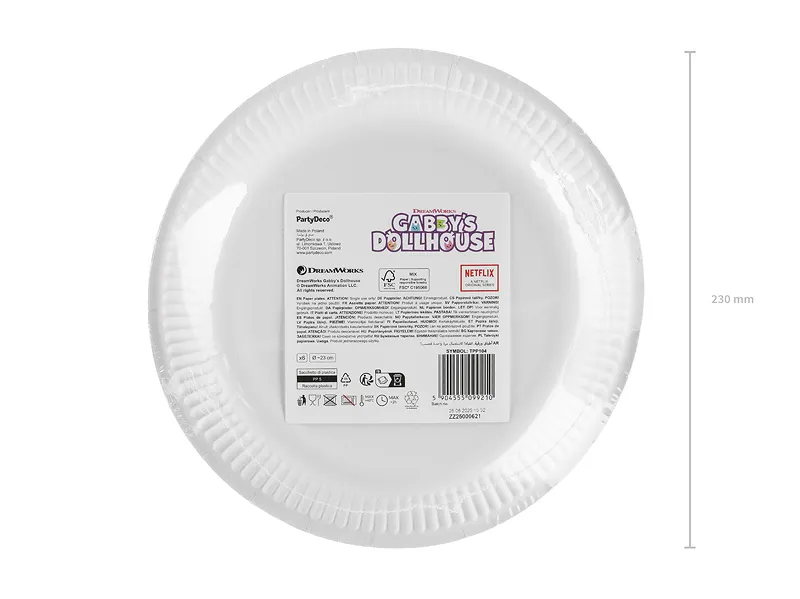 Gabby's Dollhouse Paper Plates 23 cm (Pack of 6) - Image 6