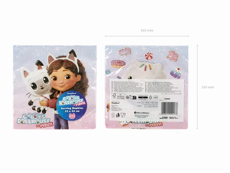 Gabby's Dollhouse the Movie Paper Napkins, 33 x 33 cm (pack of 20) - Image 5
