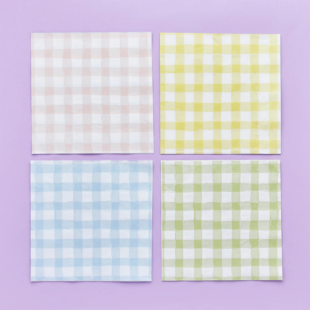 Gingham Paper Napkins (Pack of 16)