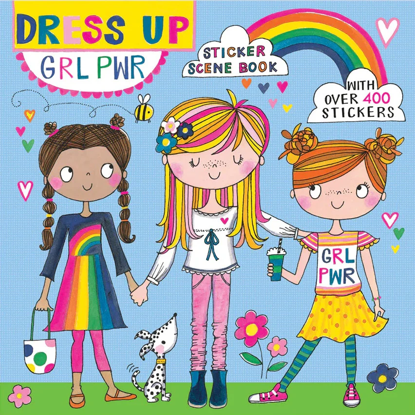 GIRL POWER Dressing Up Sticker & Colouring Book by Rachel Ellen Designs