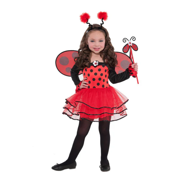 Girls’ Ballerina Ladybird Costume with Tutu and Wings