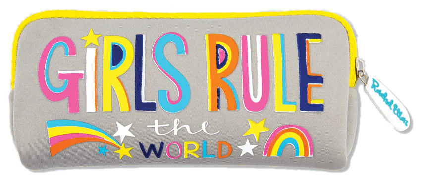 Girls Rule Neoprene Pencil Case by Rachel Ellen Designs