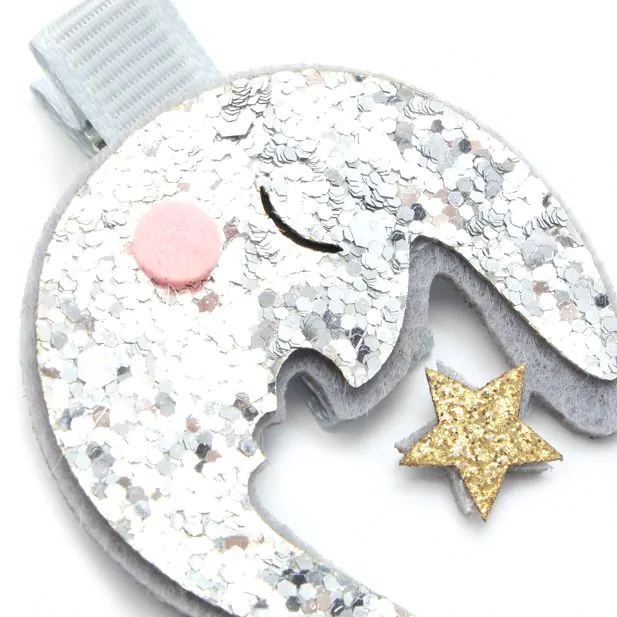 Girls Star, Moon, Sun and Rainbow Glitter Hair Clips (Pack of 2) - Image 3